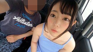 Orbitális szemek és apró test! 147 cm-es osaka mini kis csaj lecidázza és veri a pélót vezetés közben